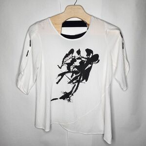 Moonlight Y‎ & S Fashion Design Women's White And Black Top  Size L Blouse